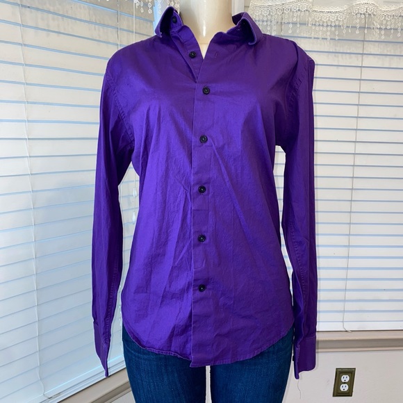 exposure Tops - 🍀5/25🍀 | PURPLE OFFICE MEETING BUTTON DOWN LONG SLEEVE TOP | M